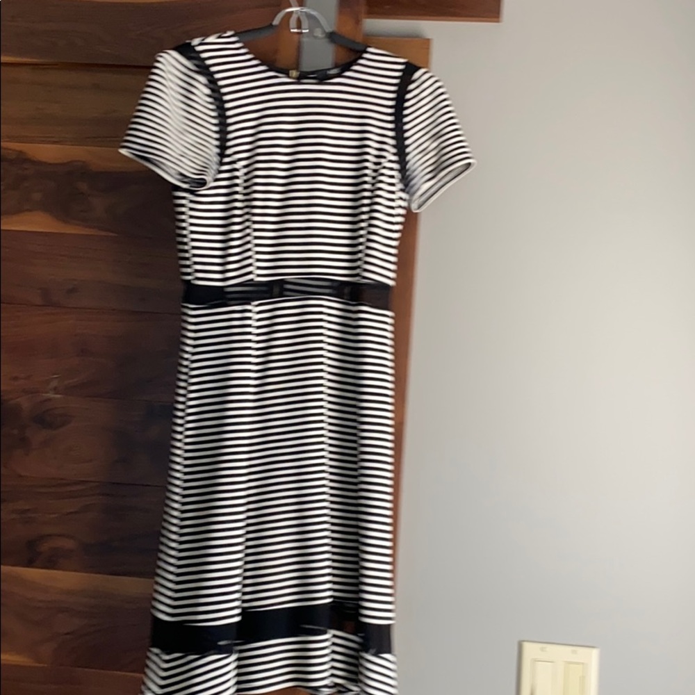 Cream and black striped dress
